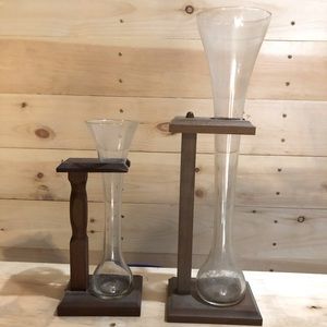 Vintage Half Yard of Ale Flasks with stands